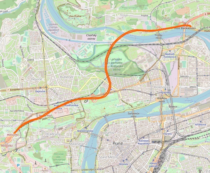 Blanka tunnel map.