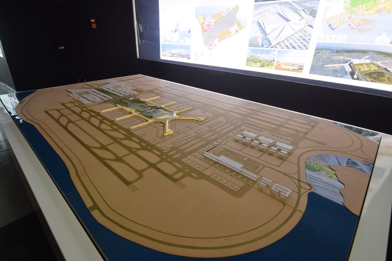 Building model of Xiamen Xiang'an International Airport, permanently displayed at Xiamen Planning Exhibition Hall. Creater of this model was staff member / related people of Xiamen Planning Exhibition Hall.