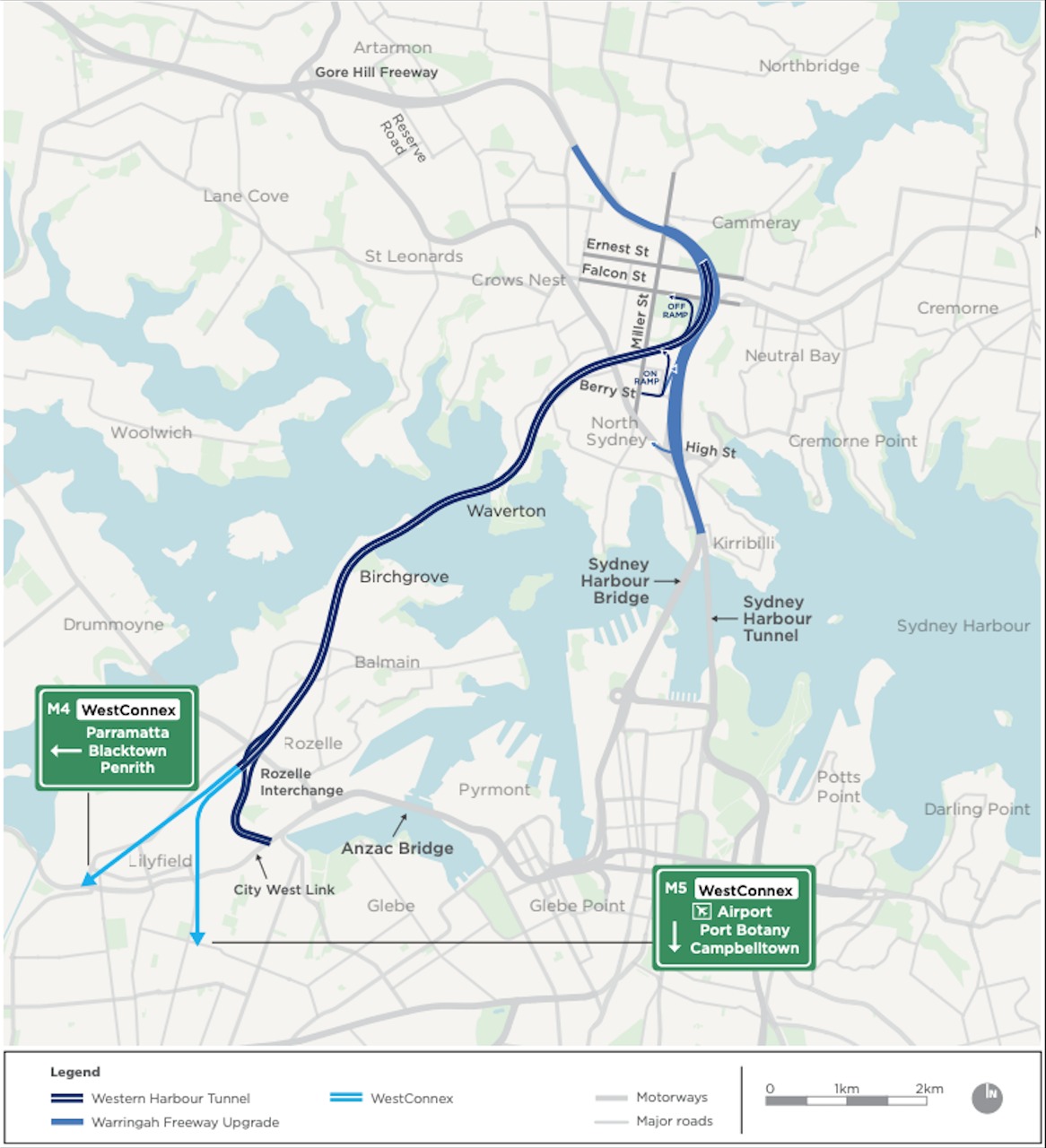 Plan of Western Harbour Tunnel and Warringah Freeway Upgrade
