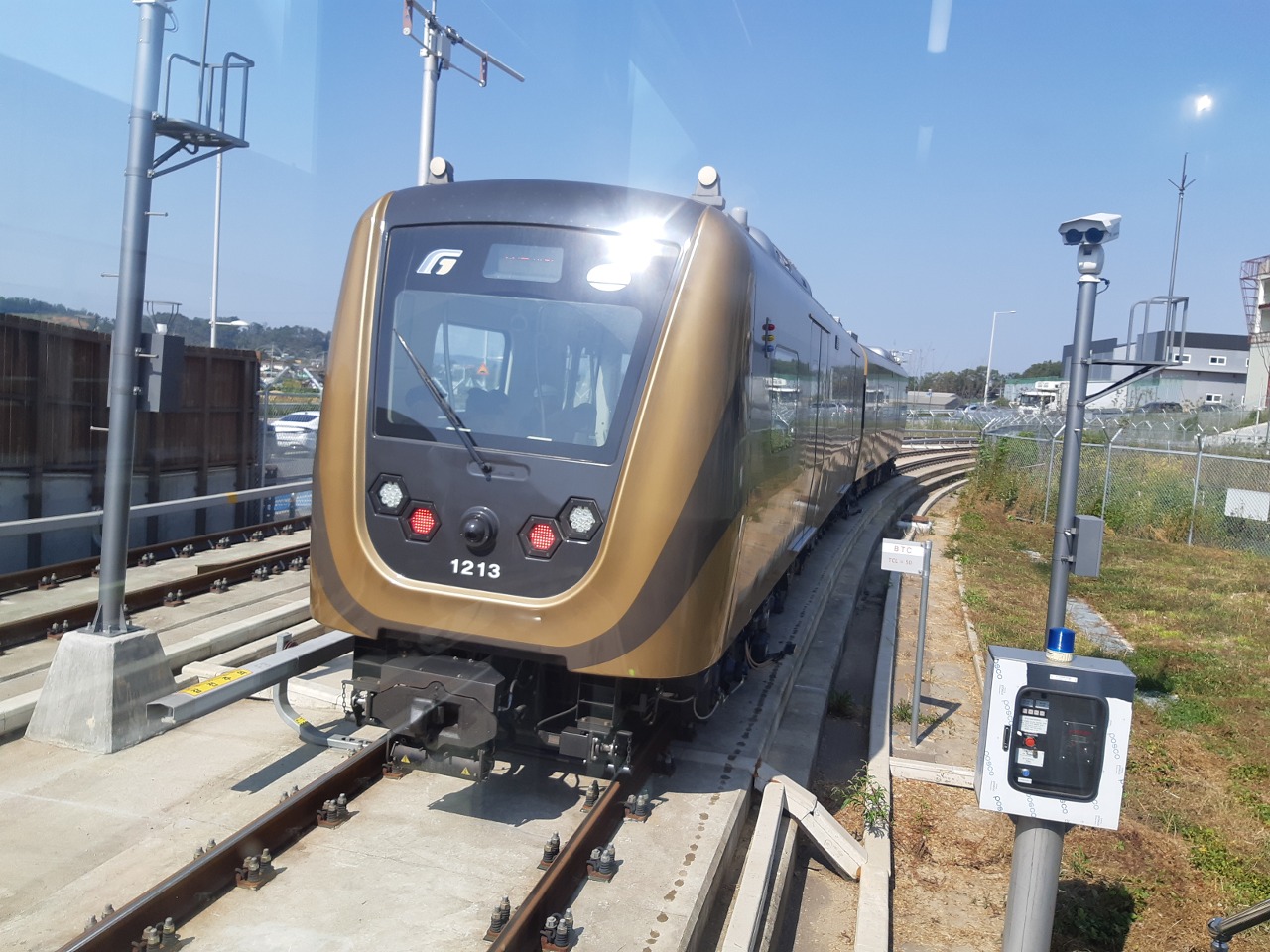 A train unit on the Gimpo Goldline, South Korea