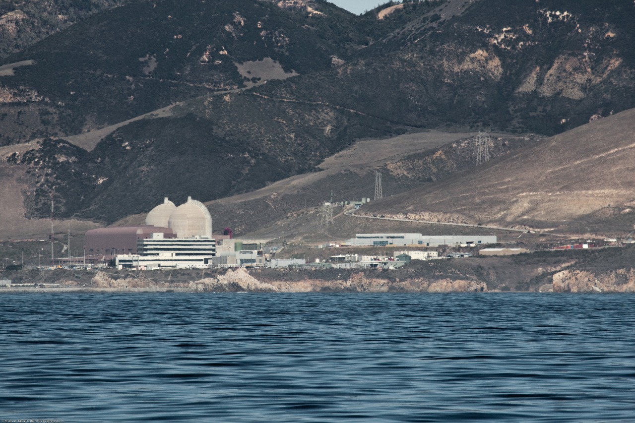 The Diablo Canyon Power Plant and hills, north of Avila Beach (former Port San Luis), in San Luis Obispo County, California. Photo taken from offshore. Note that photo title in file name is incorrect (my bad).
