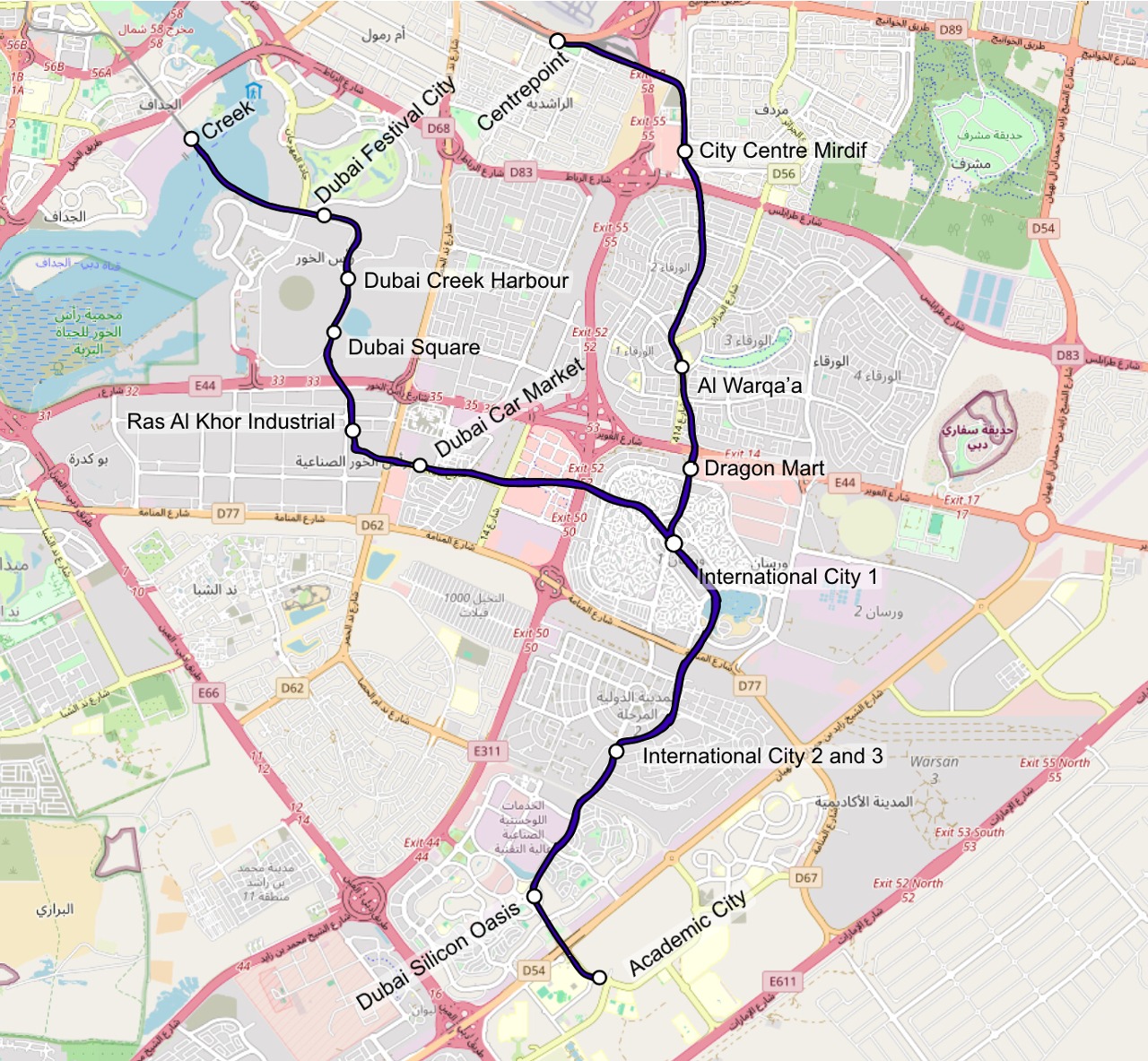 Dubai Metro Blue Line updated, Dubai, UAE