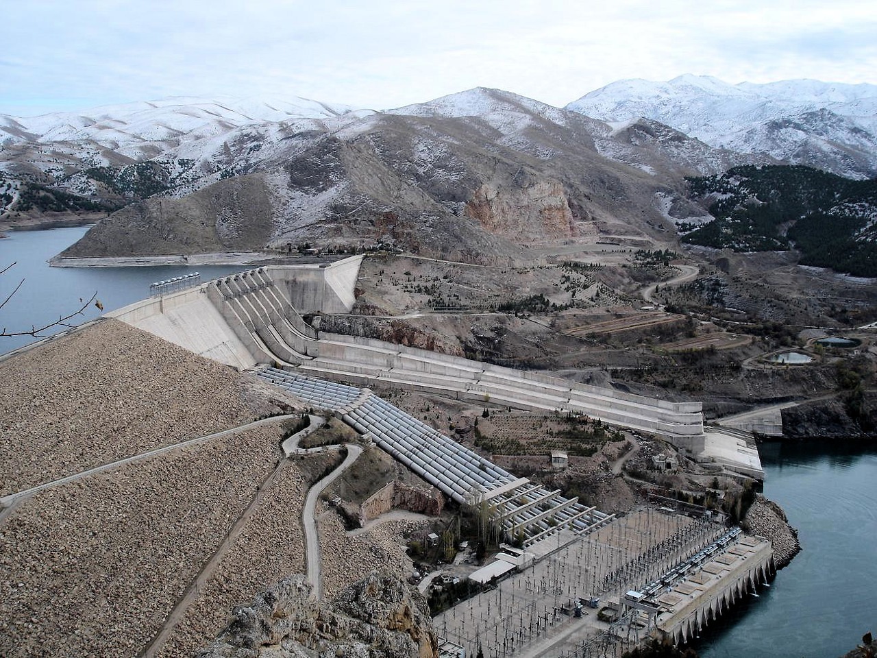 Keban Dam in Turkey, photographed in November 2004 after the plant's second phase entered service