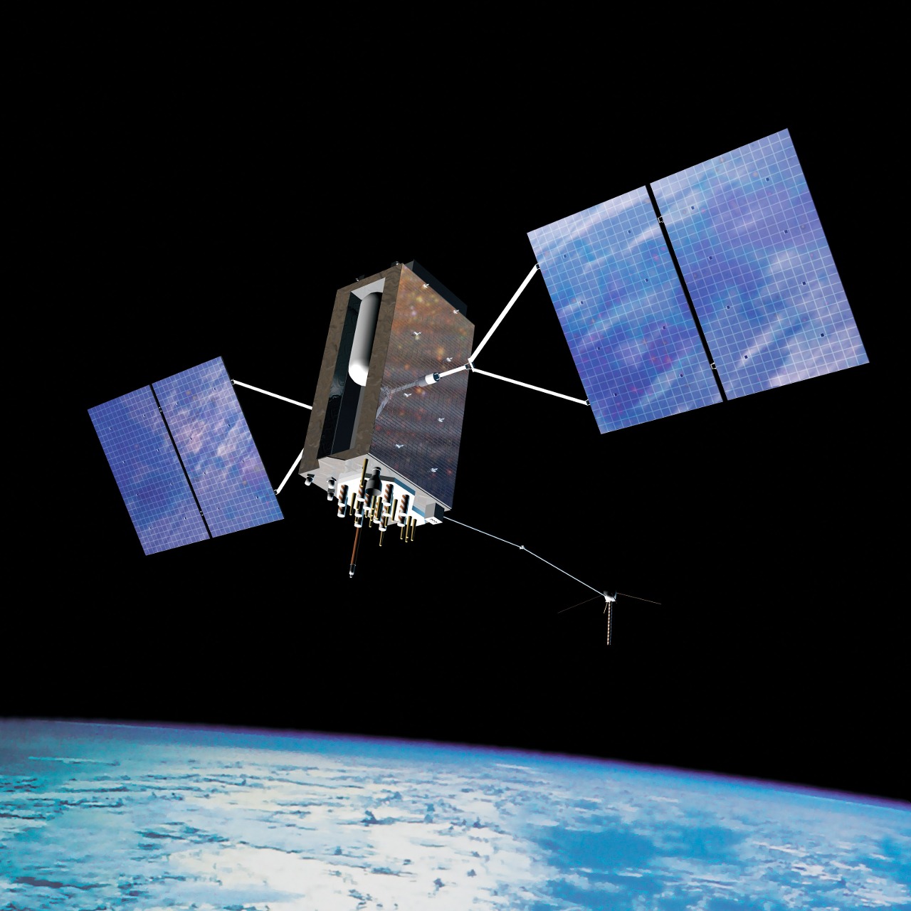 Artist's impression of a GPS Block IIIA satellite in orbit