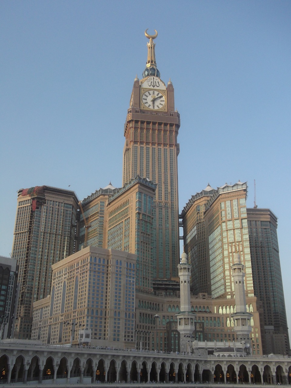 Abraj al Bait Towers as seen from the Masjid al Haram in Makkah, Saudi Arabia.