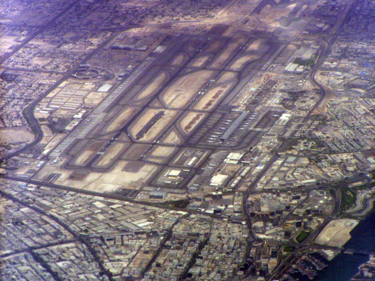 Dubai airport, United Arab Emirates - view from plane