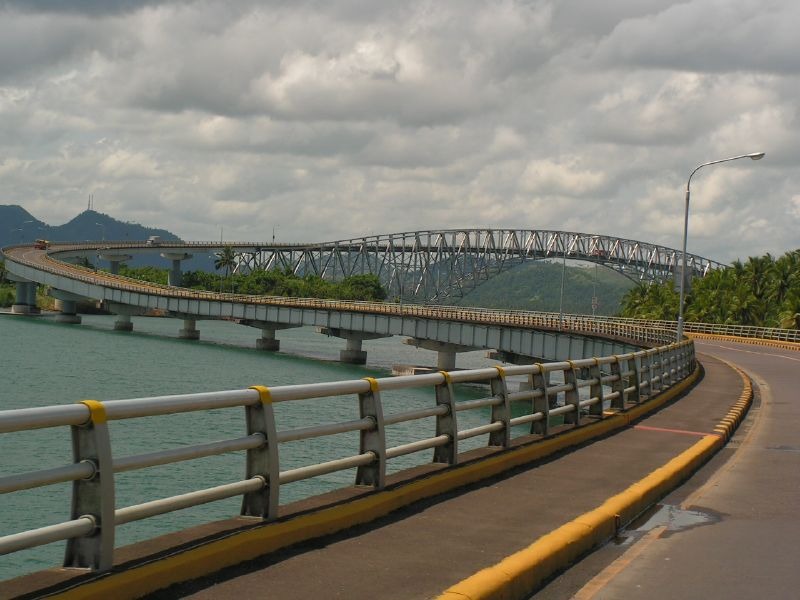 The San Juanico Bridge connecting Leyte and Samar