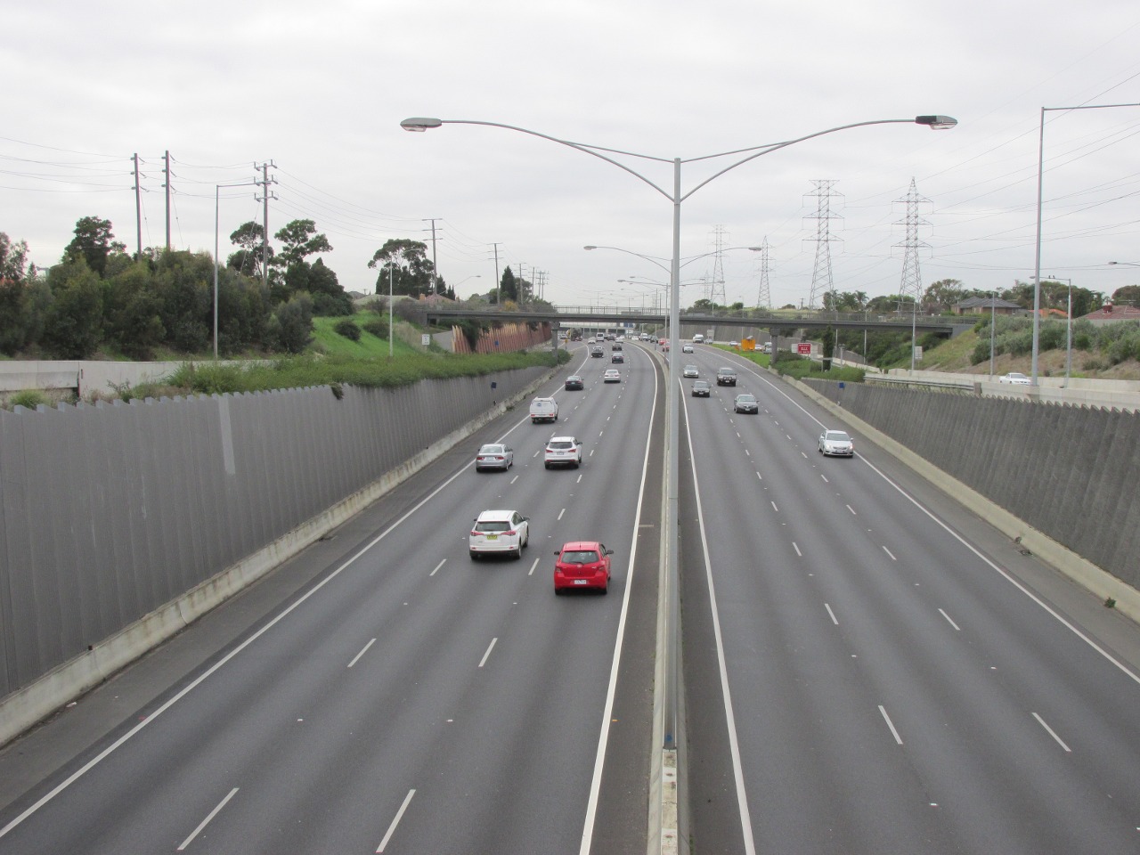 Metropolitan Ring Road looking west from Sydney Road, Fawkner, Victoria.