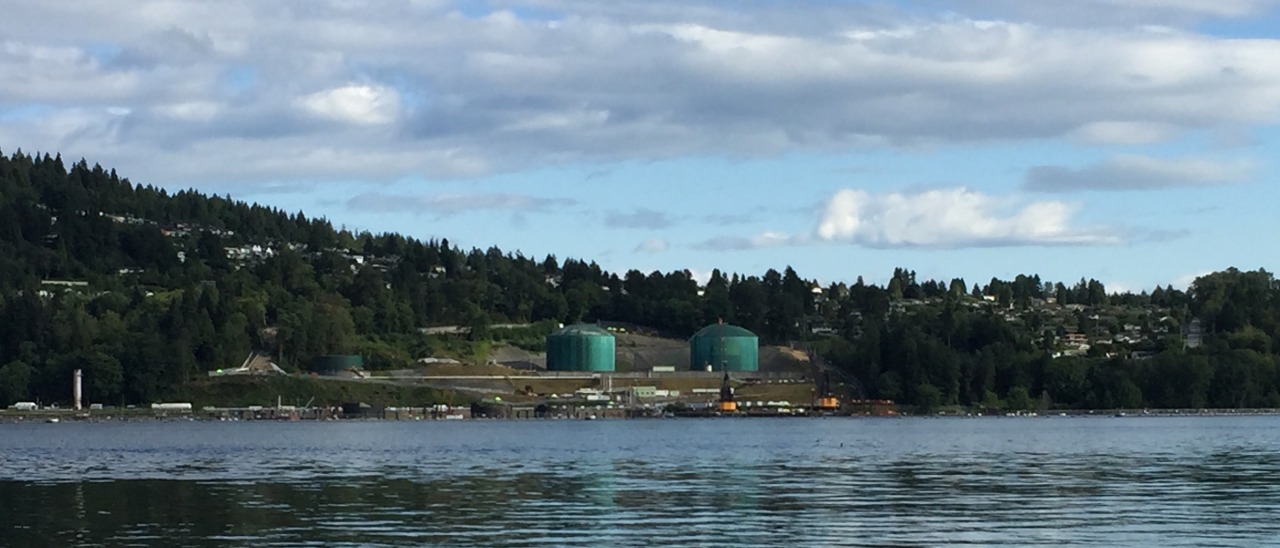 Le terminal est situé sur la rive gauche de la baie de Burrard.