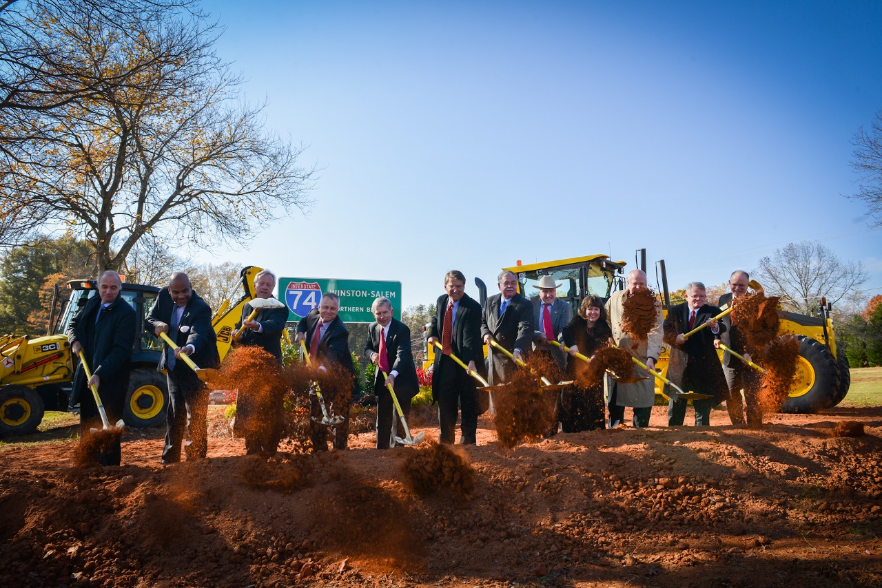 I-74 Groundbreaking in Kernersville with Secretary Tata and Governor McCrory on November 14, 2014.