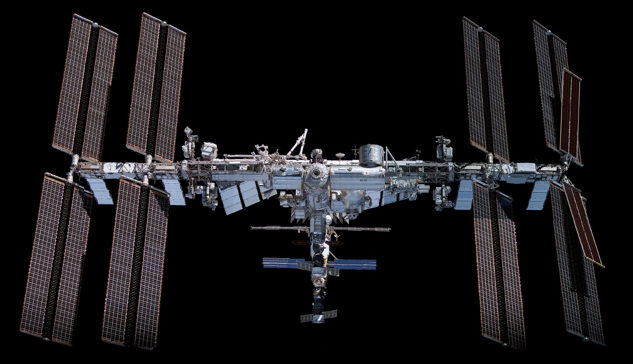 The station pictured from the SpaceX Crew Dragon jsc2021e064211_alt (Dec. 8, 2021) --- This mosaic depicts the International Space Station pictured from the SpaceX Crew Dragon Endeavour during a fly around of the orbiting lab that took place following its undocking from the Harmony module’s space-facing port on Nov. 8, 2021.