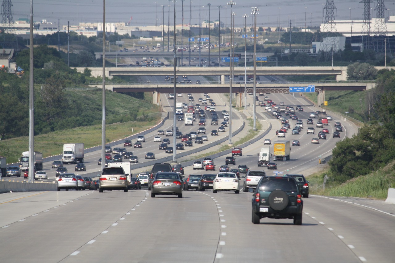 Overview of Highway 407 north of Toronto.