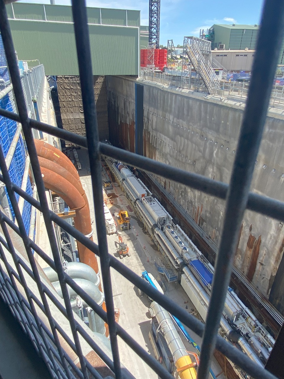 Photo of the construction site of The Bays metro station, taken during October 2024