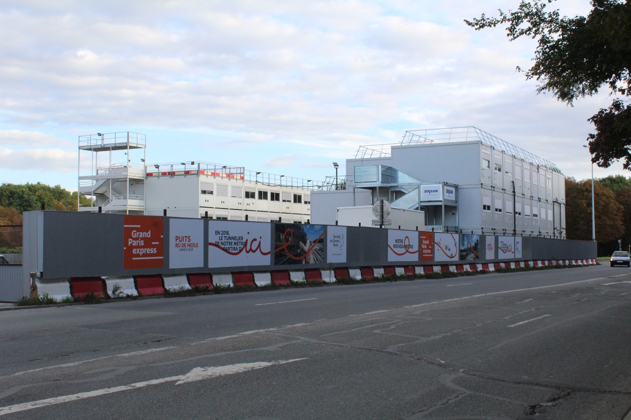 Chantier au Puits Rû de Nesle pour la ligne 15 du métro de Paris, Noisy-le-Grand.