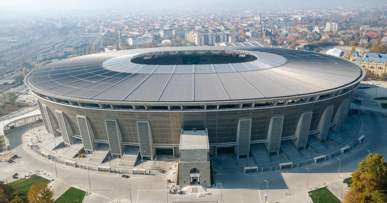 A Puskás Aréna légi felvétel