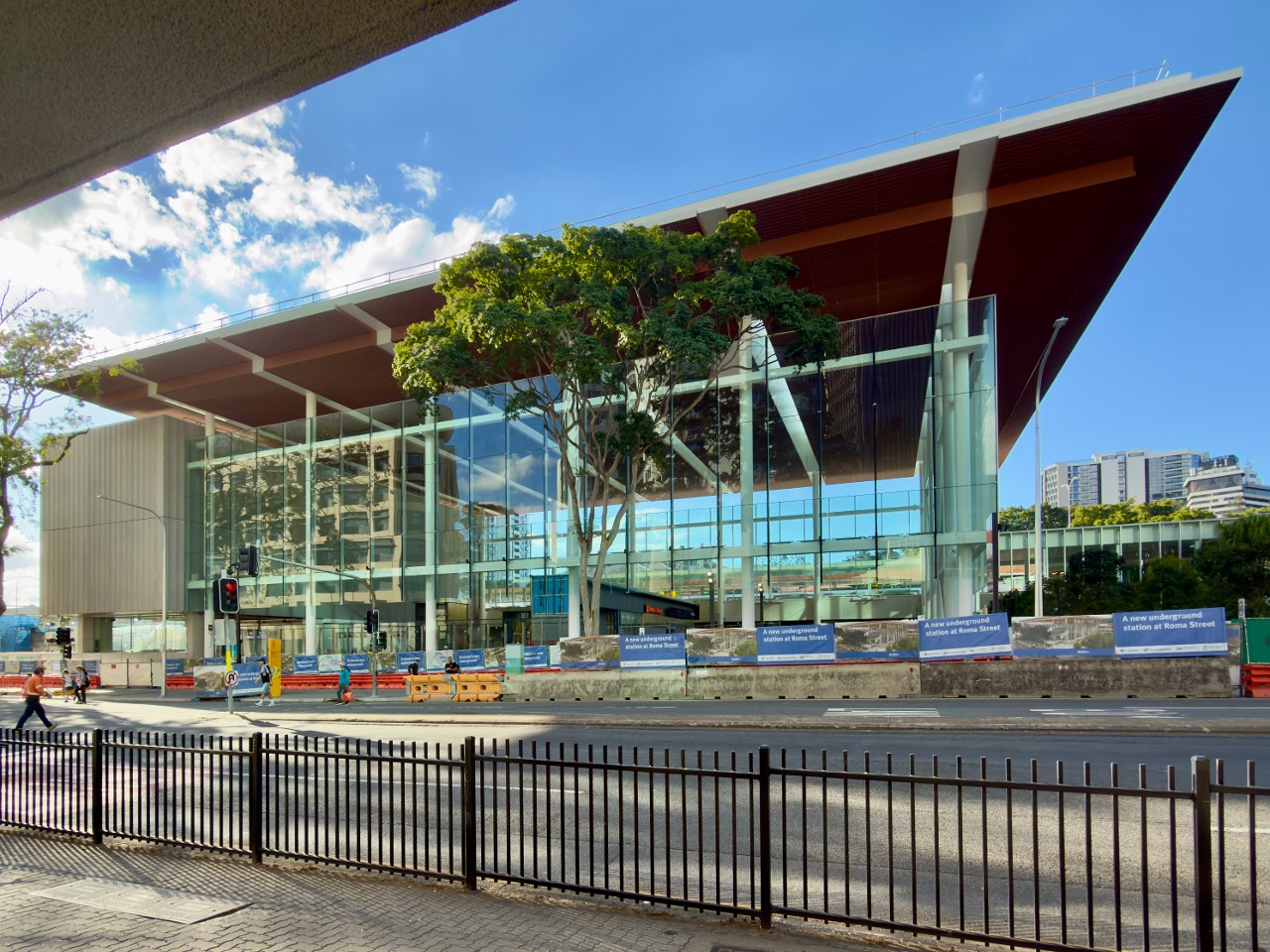 Roma Street railway station, main entrance to the new underground Cross River Rail station, 2026