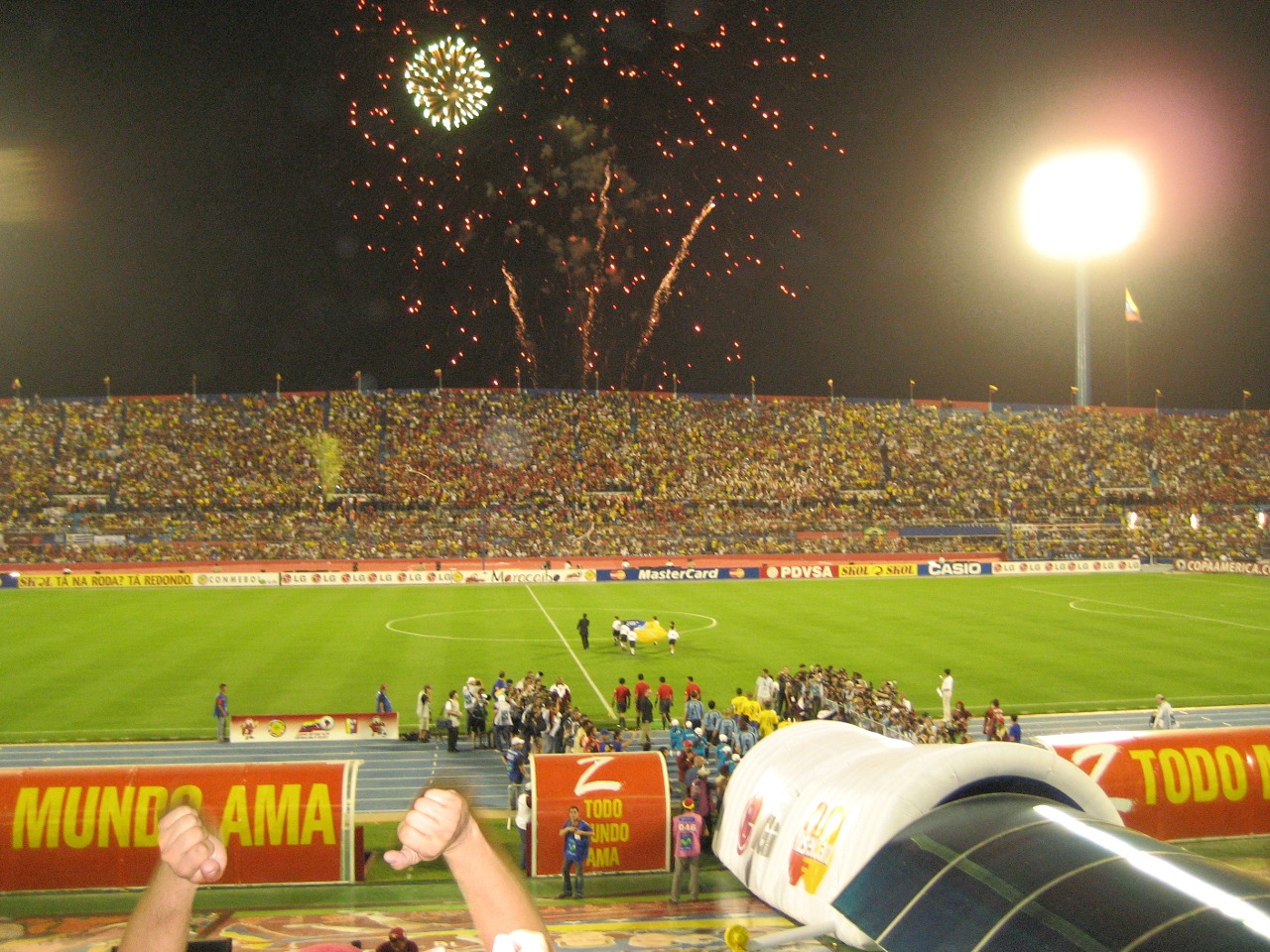 Estadio Pachencho Romero de Maracaibo, Estado Zulia, Venezuela. Partido Brasil vs. Uruguay, Copa América 2007, Venezuela.