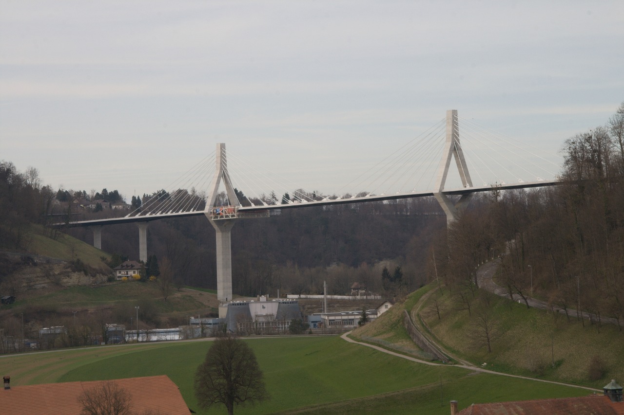 Poyabrücke mit Baufortschritt am 29. März 2014