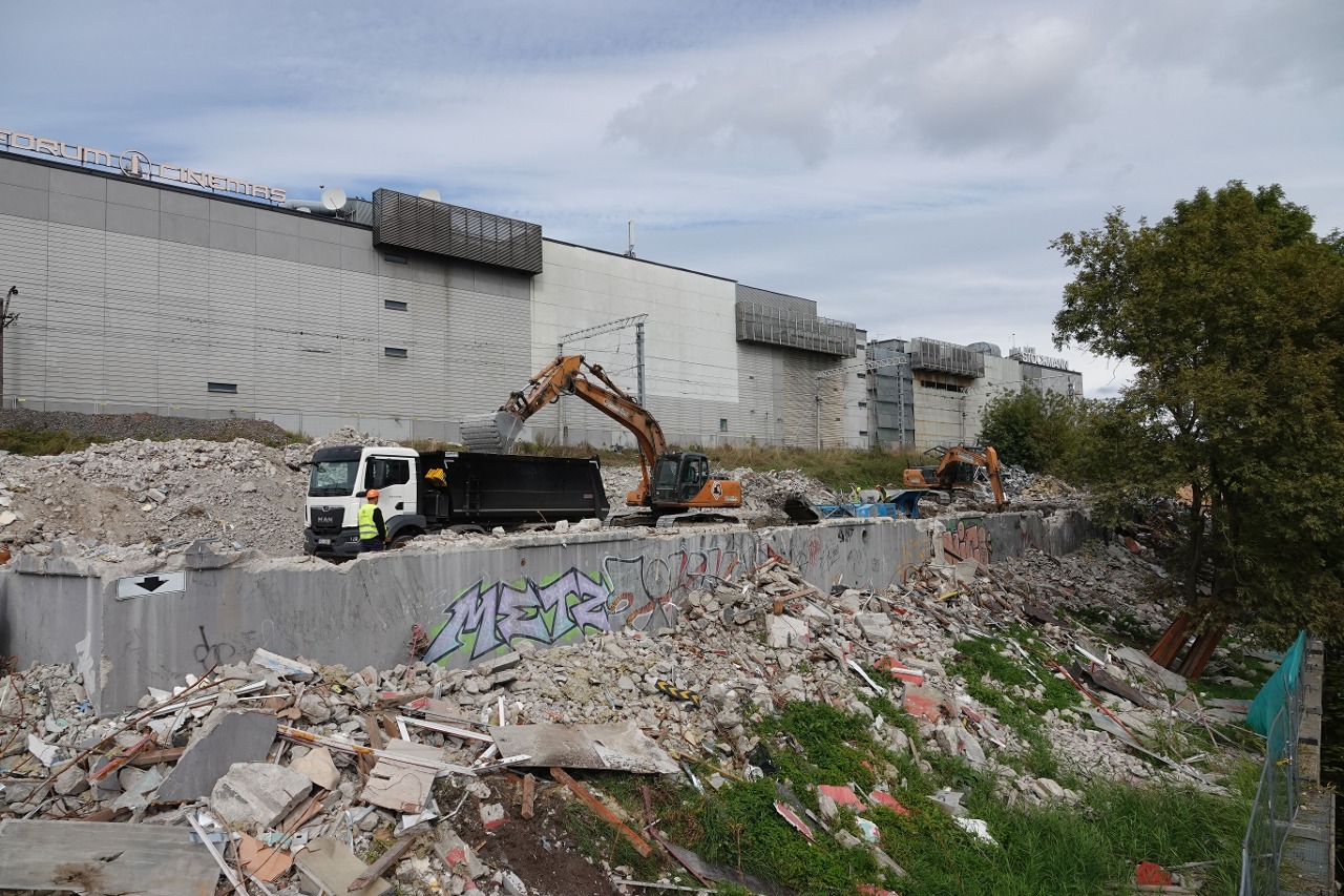 Construction of the Rail Baltica high-speed railway in Riga, Latvia.