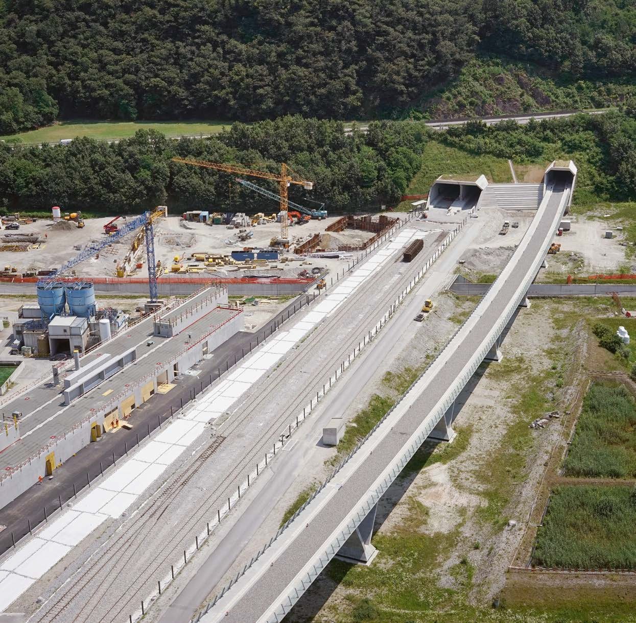 Camorino, Nordportal Ceneri-Basistunnel und Bahntechnikgebäude