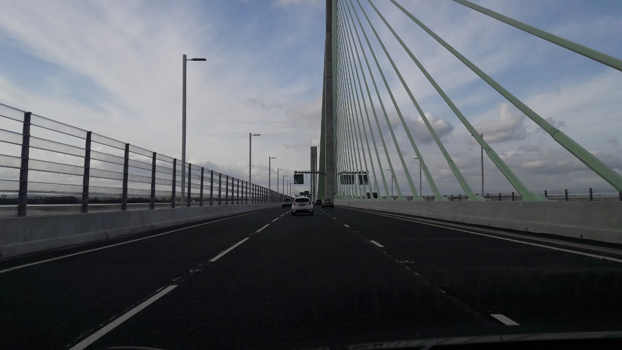 Driving north on Mersey Gateway