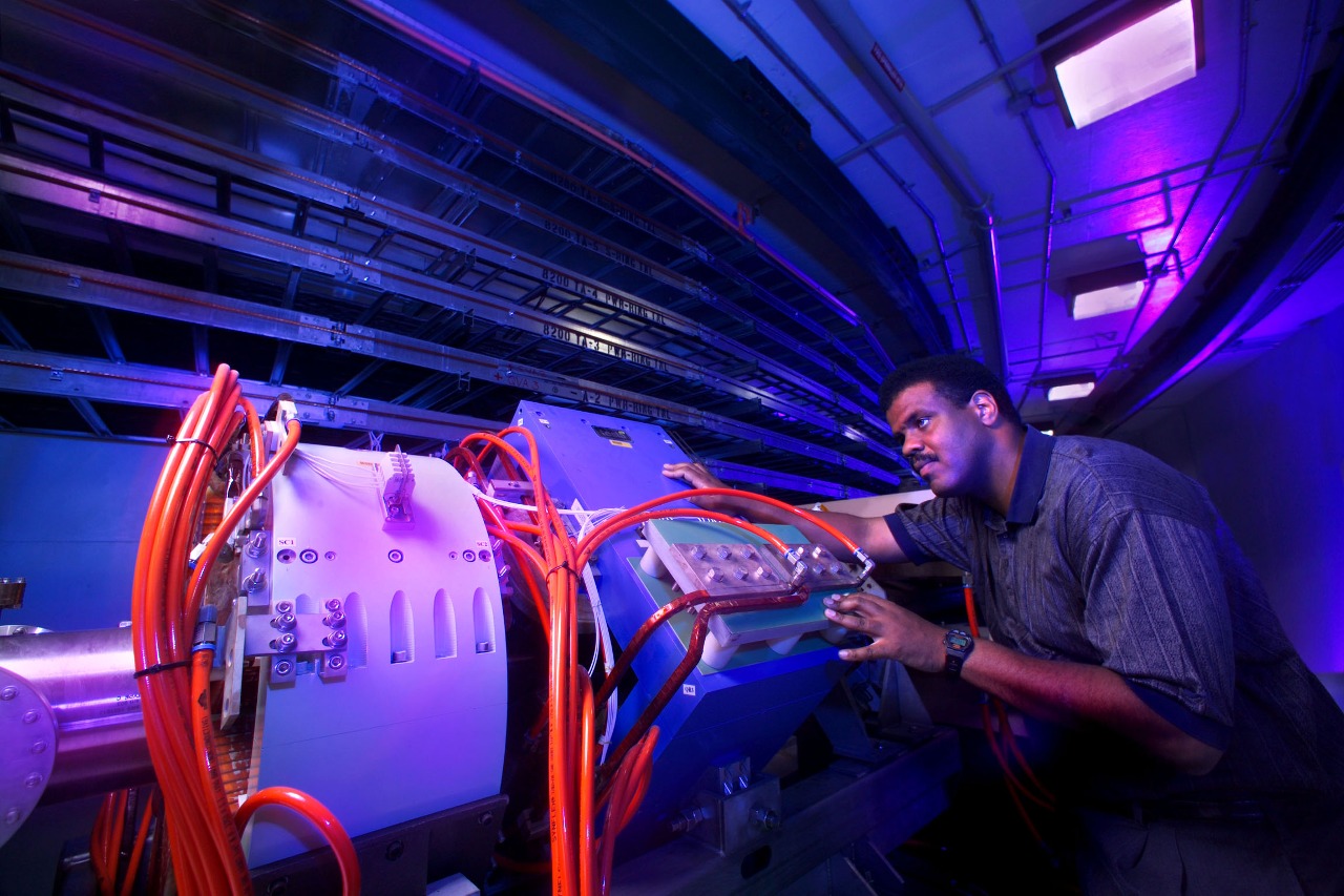 Spallation Neutron Source (SNS) accumulator ring at Oak Ridge National Lab. The $1.4 billion facility was completed in 2006. It is the world's largest facility to study materials.