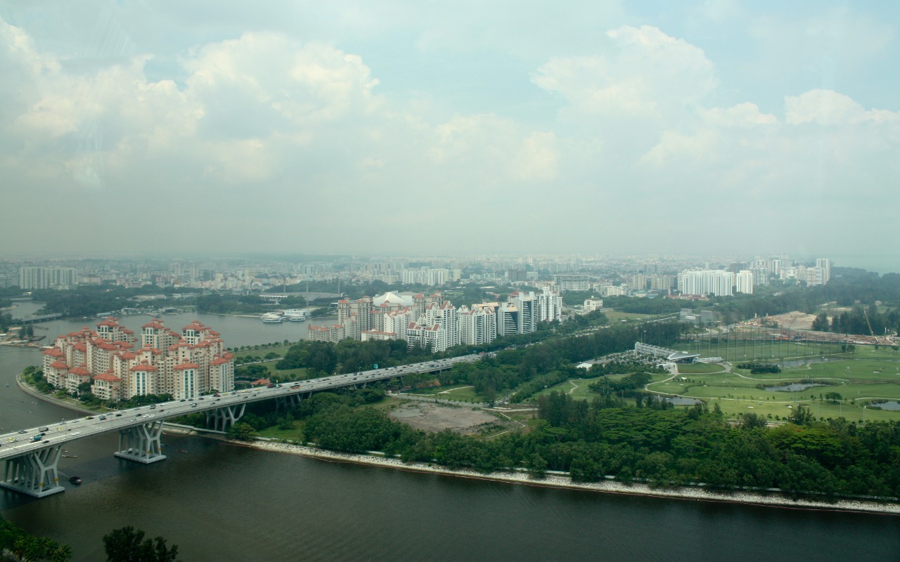 Benjamin Sheares Bridge, Singapore, From Singapore Flyer